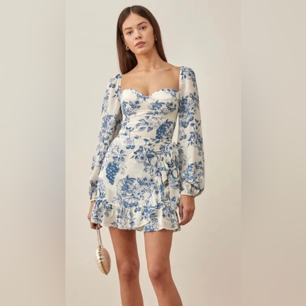 Reformation Cammi Dress - Blue and White Floral Dress